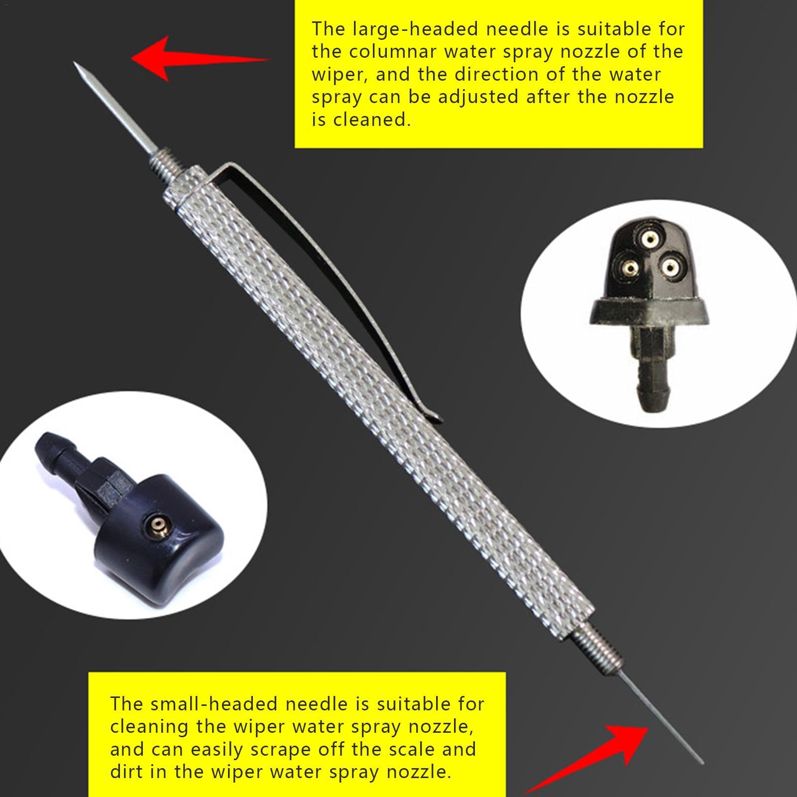 Utensile manuale per ugello parabrezza – Strumento 2 in 1 per la regolazione 'ugello del tergicristallo – Ugelli di ricambio per tergicristalli per la rimozione del blocco