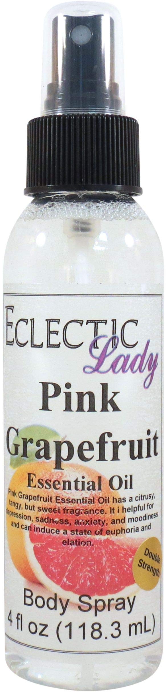 Eclectic Lady Pink Grapefruit Body Spray, Double Strength, 4 ounces, Body Mist for Women with Clean, Light & Gentle Fragrance, Cologne with Soft, Subtle Aroma For Daily Use