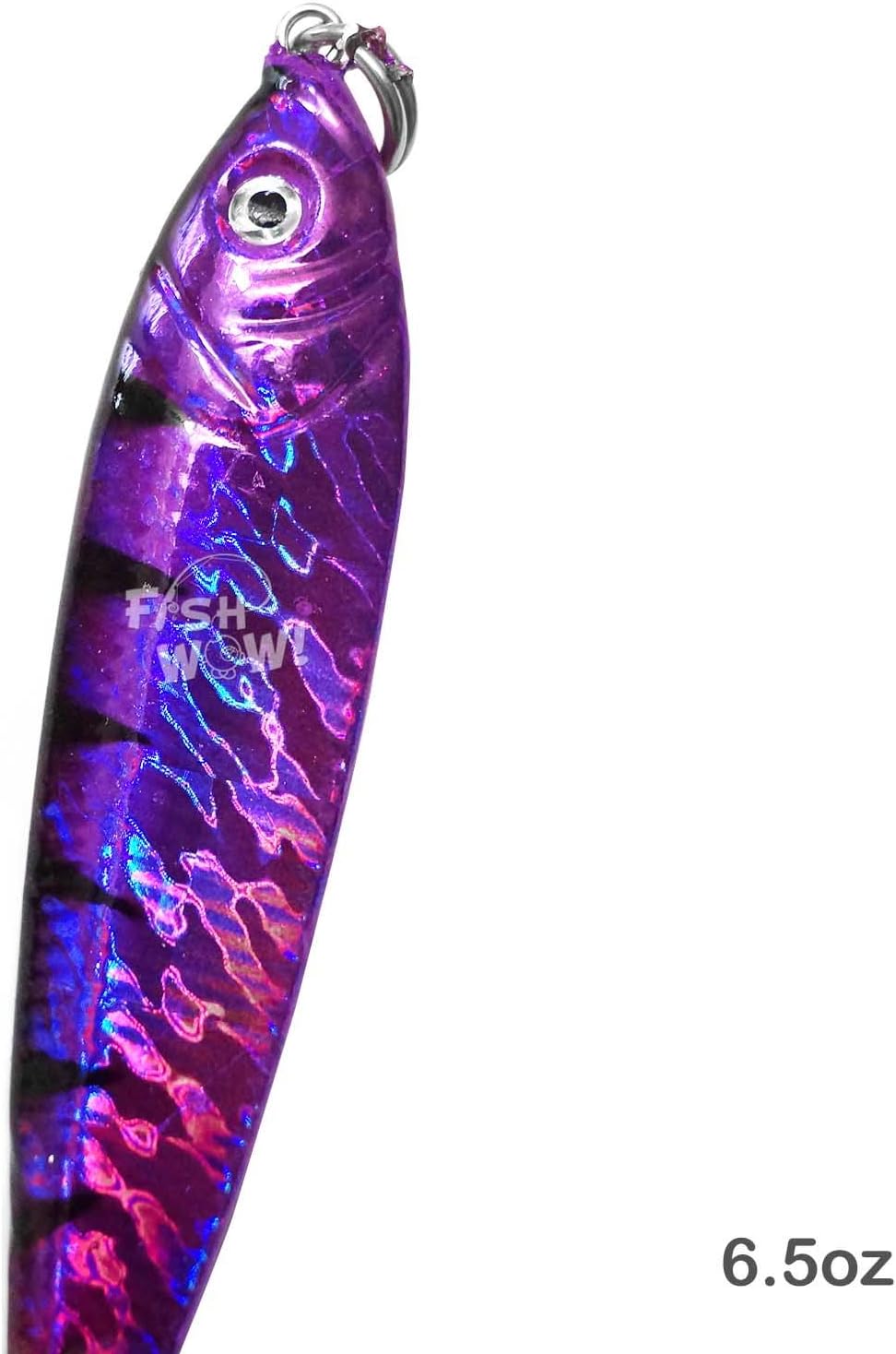 10pcs 6.5oz Fish WOW! Fish Metal Bait Jig 6-1/2oz Mega Live Lure with a Treble Hook -5 Colors-