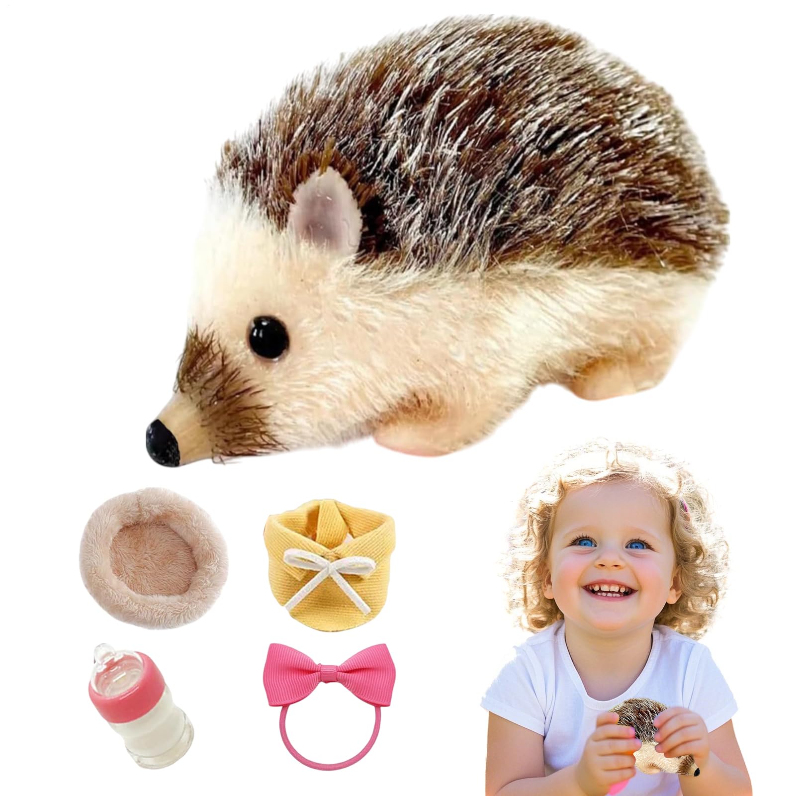 Erizo Pequeño Juguete de Erizo de 13 cm | Modelo Animal Con Almohadilla Para Dormir, Muñeca De Silicona Para Decoración Del Hogar Y Juego Infantil