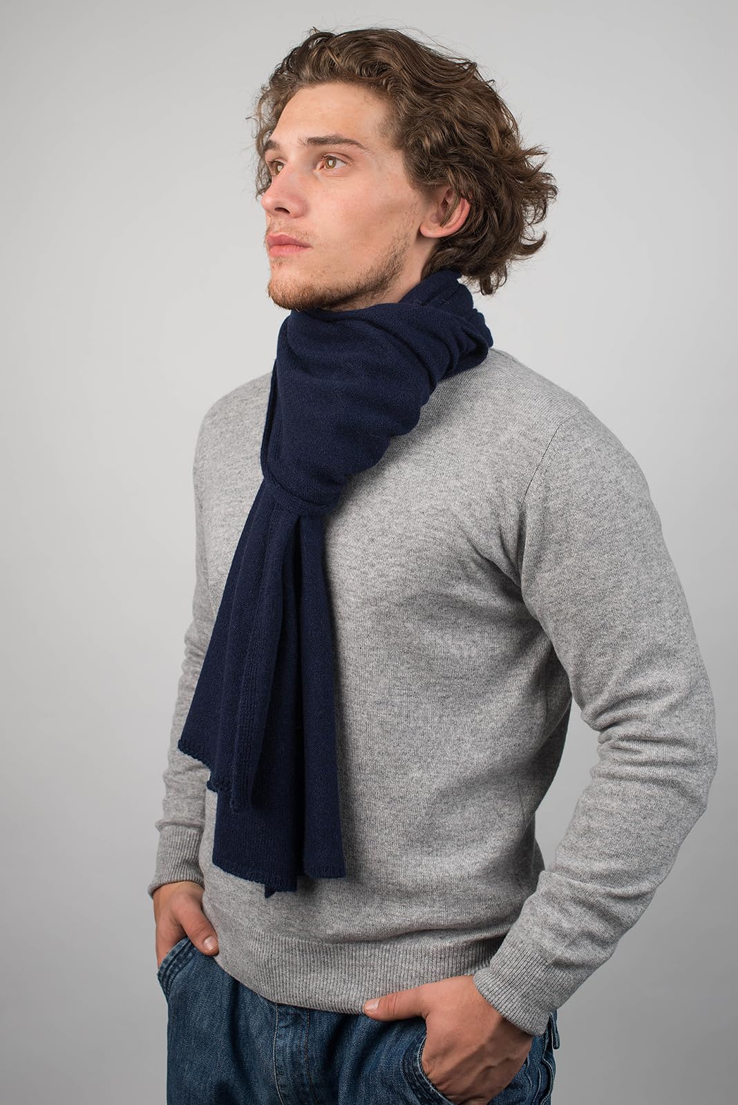 DALLE PIANE CASHMERE Sciarpa Uomo 100% Cashmere | Sciarpa versatile in ogni stagione, elegante idea regalo per lei e per lui, autentico lusso italiano Made in Italy