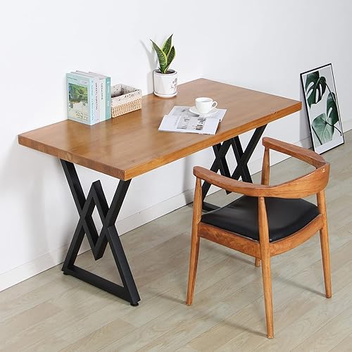 Vista 16 de SSS Furniture 2 patas de metal industrial para muebles (28 pulgadas de alto x 20 pulgadas de ancho), patas triangulares de decoración rústica, patas