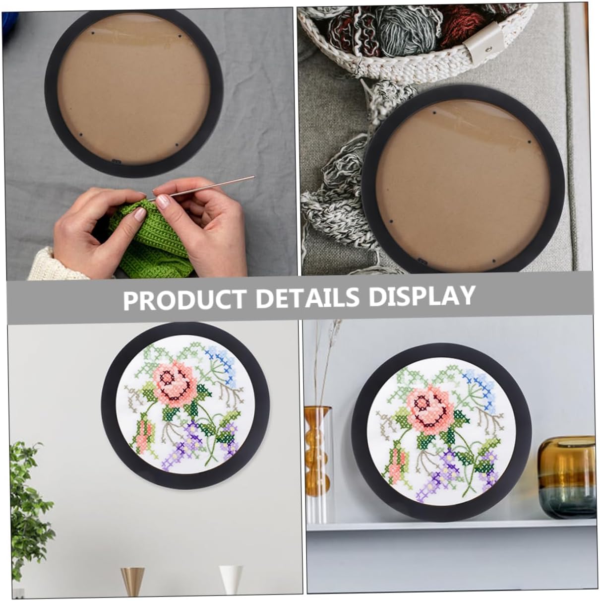 Circular Embroidery Hoop Frame for Finished Cross Stitch Wall Display