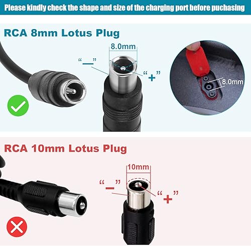 Miniatura 6 de Cargador eléctrico de scooter certificado SGS de 42 V 2 A (cargador de conector RCA redondo) compatible con Segway Ninebot Scooter, Lime, Lime-S,