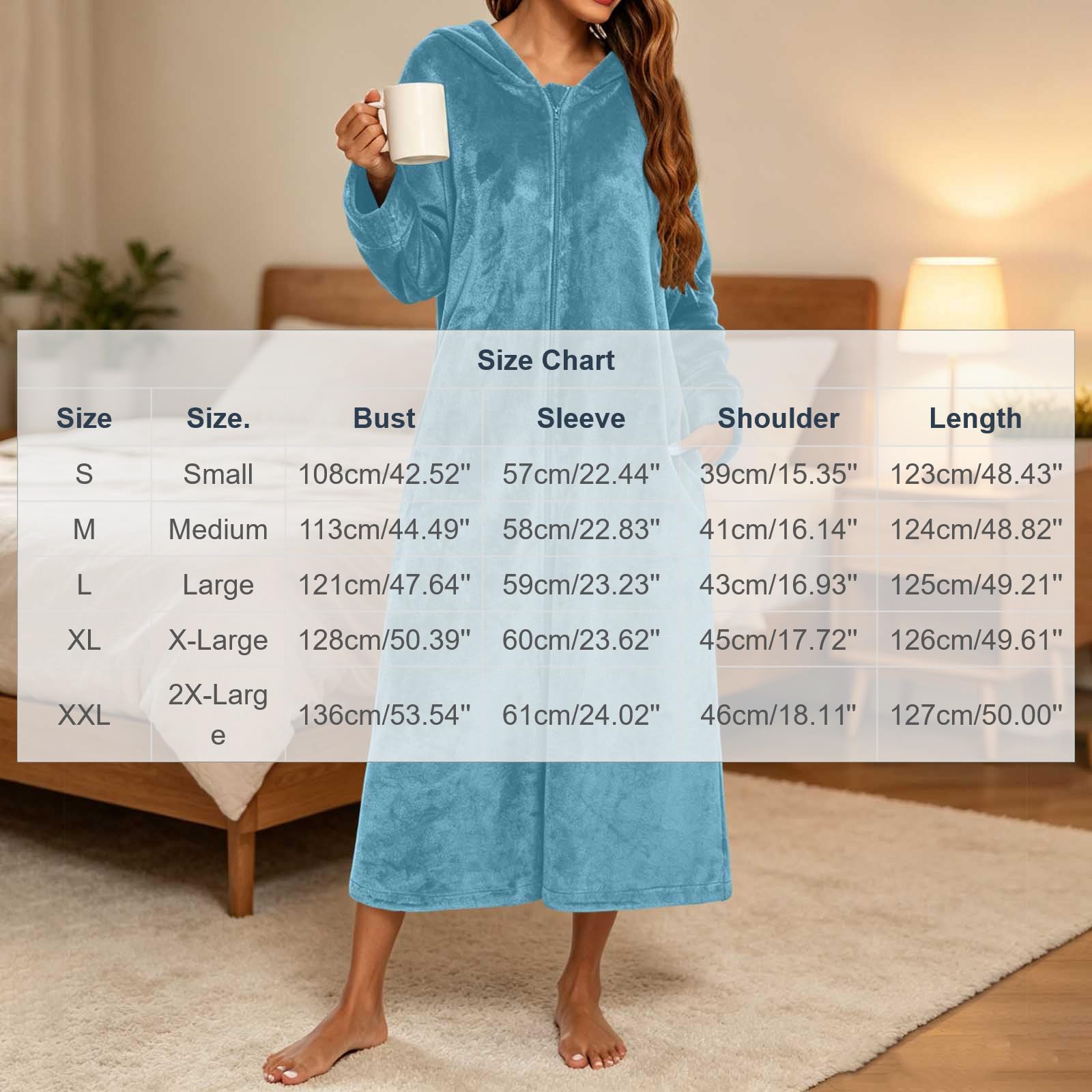 Damen Fleece Bademantel Morgenmantel Flauschig Badeponcho Frottee Hausanzug