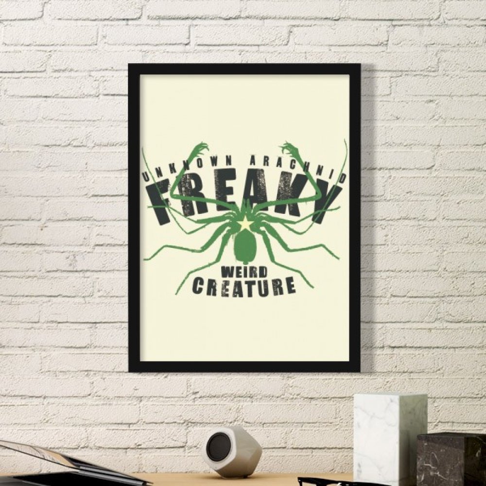 Cadre photo araignée verte en bois noir, une idée cadeau originale