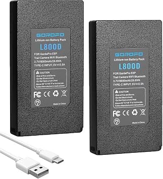 2-Pack E8P High-Capacity Replacement Lithium Battery, Compatible with GardePro Trail Camera E6P E6PCF E6PMB E8P E8PMB E8PWF X60P X60PMB L1000D LN800 2 Batteries