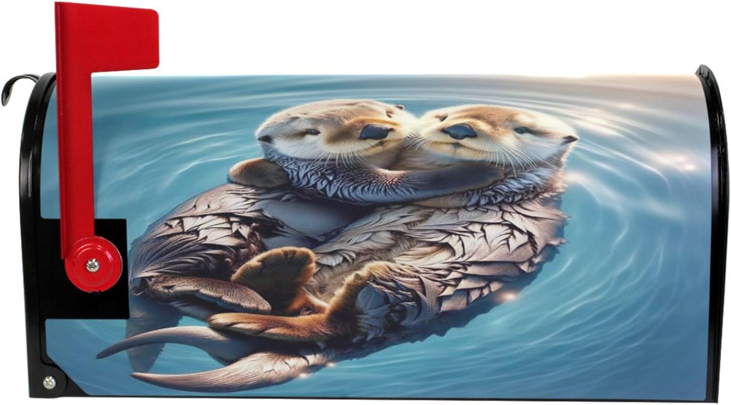 Fall Mailbox Covers Magnetic Seasonal Cute Animals Sea Otter Spring Mail Box Wraps Vinyl Modern Mailbox Garden Decor Large Size 25.4x20.78 inch