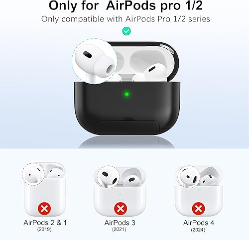 Miniatura 2 de RFUNGUANGO Funda protectora para AirPods Pro de 2 generación, con función de soporte para teléfono, bloqueo de cubierta magnética, para AirPods Pro