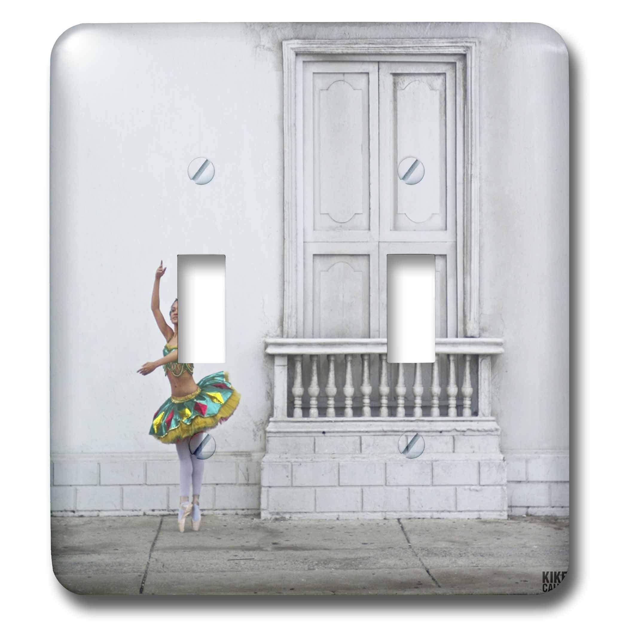 Interruptor doble lsp_10049_2 Gina bailarín en Cartagena de 3dRose para pared decorativa