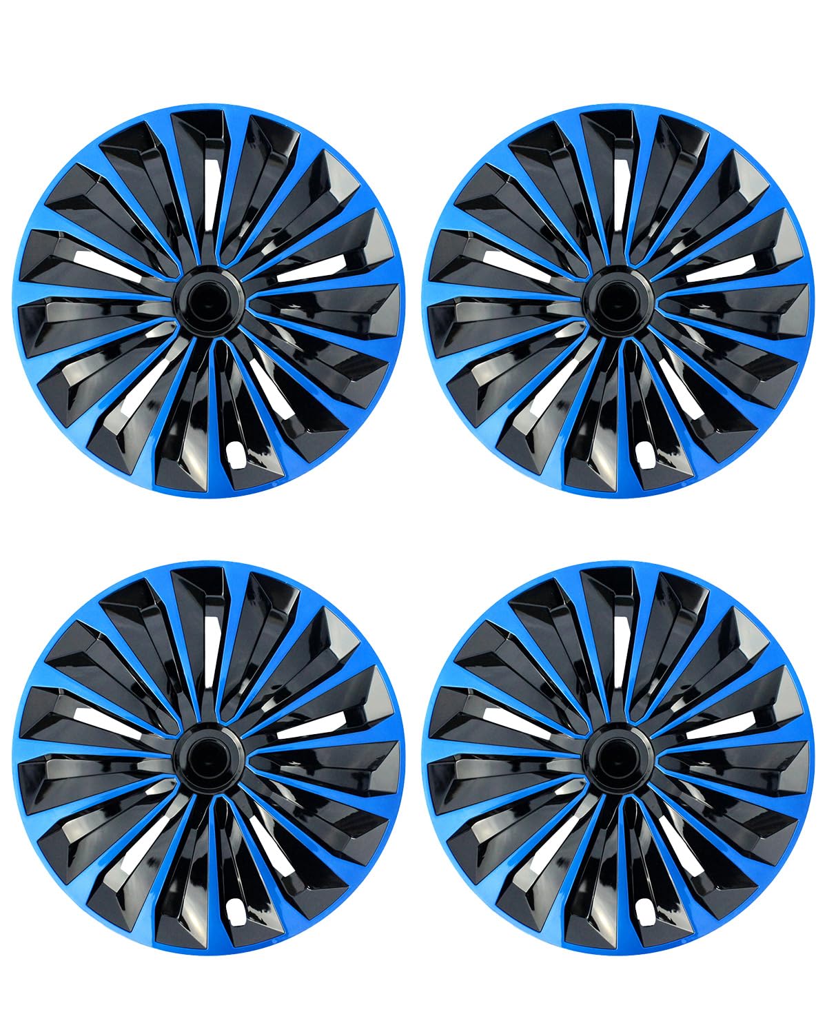 ABX Hubcaps,16 inch hubcaps Set of 4, Wheel Rim Cover ABS Material, Snap On Car Truck SUV Replacement, for Toyota Camry Nissan Mazda etc, Black&amp;Blue