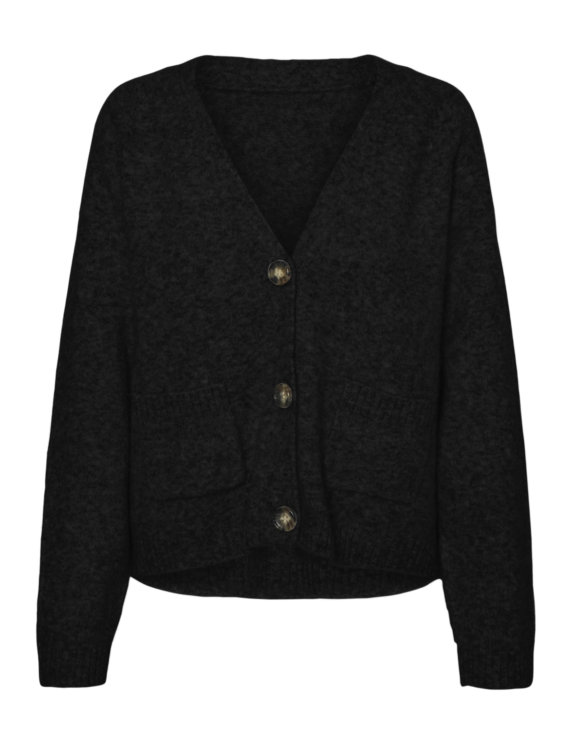 VERO Moda Womens Vmboom Ls V-Neck Button Noos Cardigan Sweater, Black, S UK