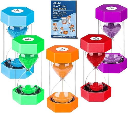 Miniatura 6 de SuLiao Reloj de arena con temporizador de arena para niños, juego de reloj de arena de 1351030 minutos, reloj de arena para niños, reloj de arena de