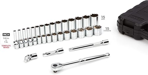 Miniatura 3 de TEKTON Juego de llaves de vaso y trinquete de 6 puntos, 34 piezas (14-1 pulg.)  SKT15101