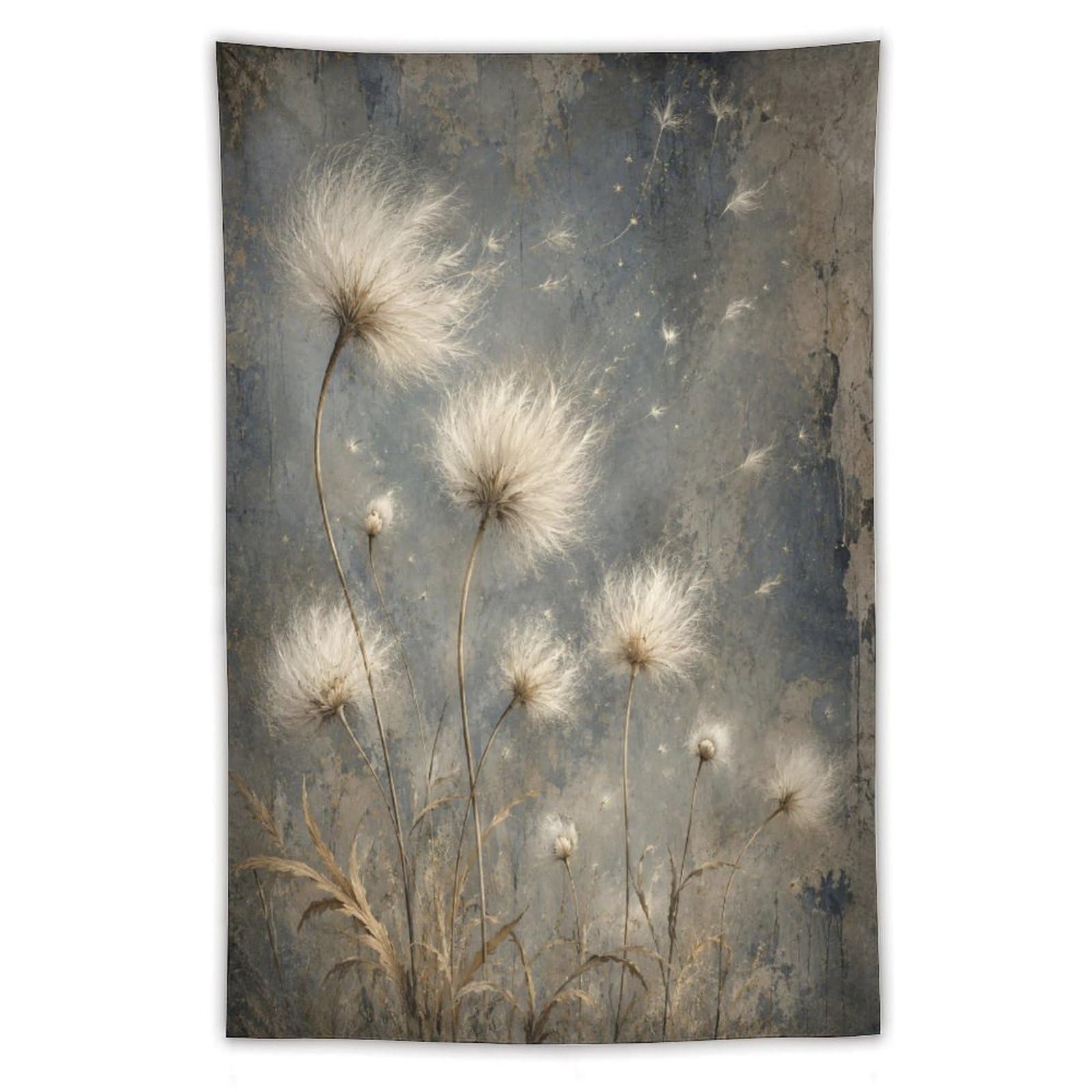 H3B8U2Y5 Dandelion Seeds Neutral Wall Tapestry, Botanical Watercolor
