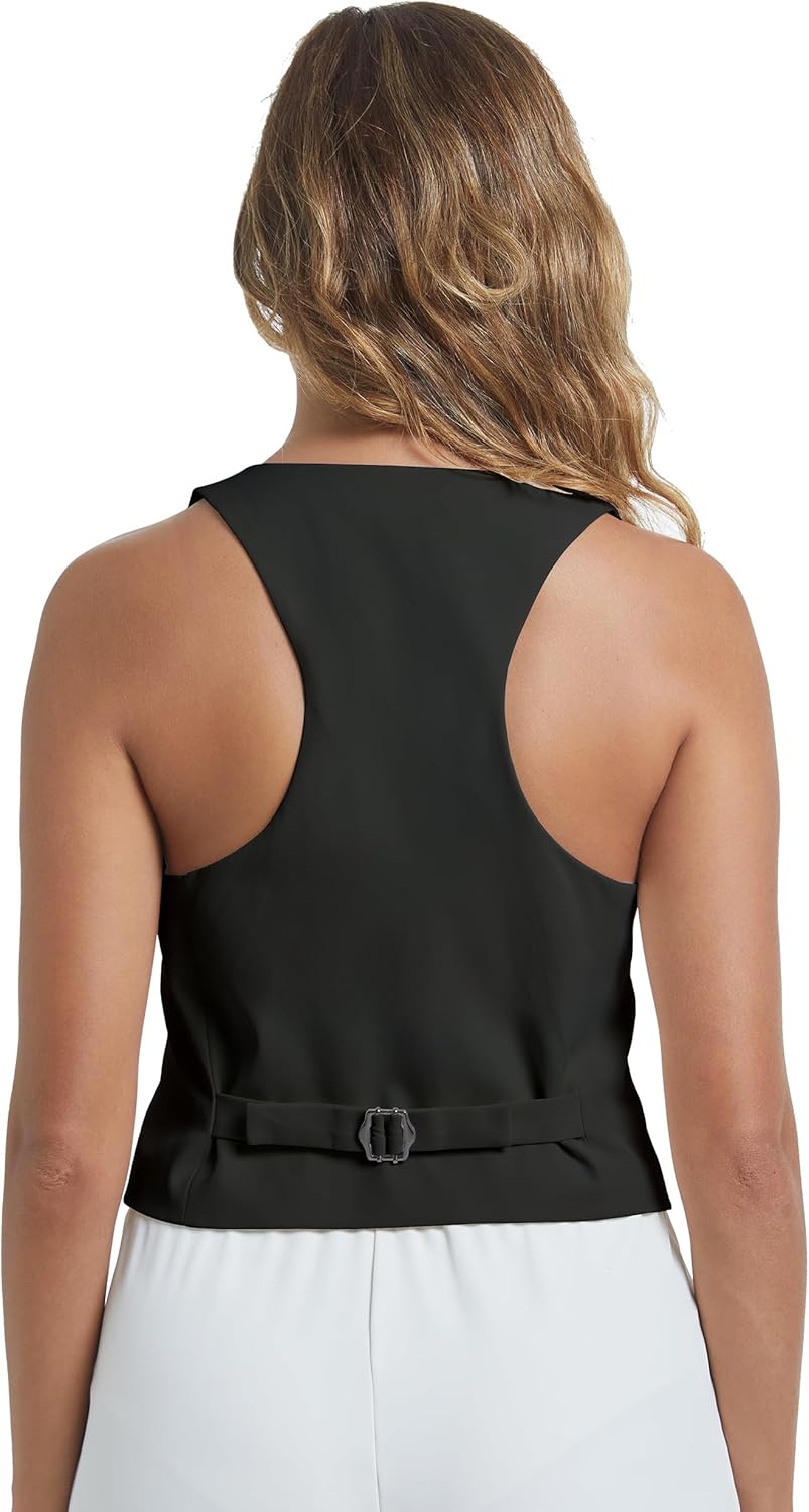 CEITAJUI Suit Vest for Women Button Up Vest Top Dressy Casual Racerback Blazer Vests Steampunk Waistcoat Jacket - Image 9