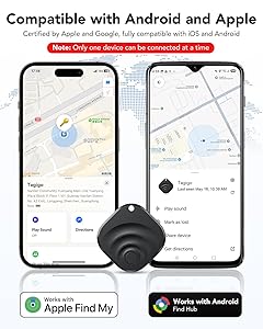 4 Pack Dual System Tracker for iOS and Android Bluetooth Tracker Smart Tags Compatible with Apple Find My (iOS) & Google's Find Hub(Android) for Keys, Luggage, Wallet, Vehicles