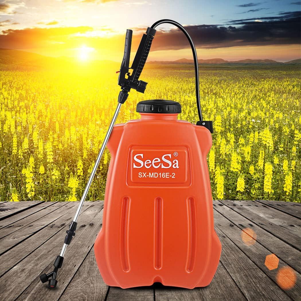 SeeSa 16L Electric Backpack Sprayer 12V Rechargeable Farm Garden Pump Spray Weed Battery Powered