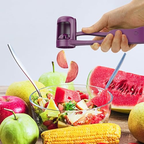 Miniatura 7 de Cortador de uva, cuchillas de acero inoxidable, cortador de uva de cuarto con cortador de 4 piezas para niños pequeños, ensalada de frutas y