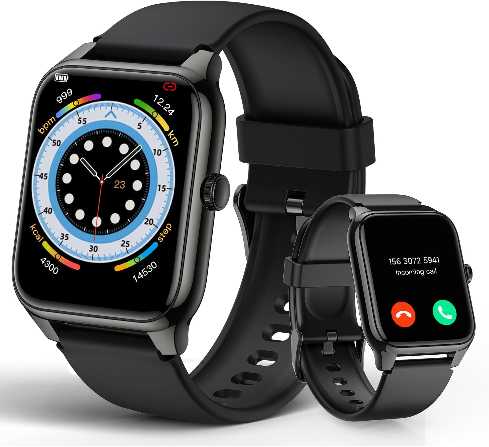 EGQINR Smart Watch, 1.78" AMOLED 368 * 448 HD Screen, 69 Sports Modes Fitness Tracker with Heart Rate, Blood Oxygen, Sleep, IP68 Waterproof Smartwatch with Bluetooth Call