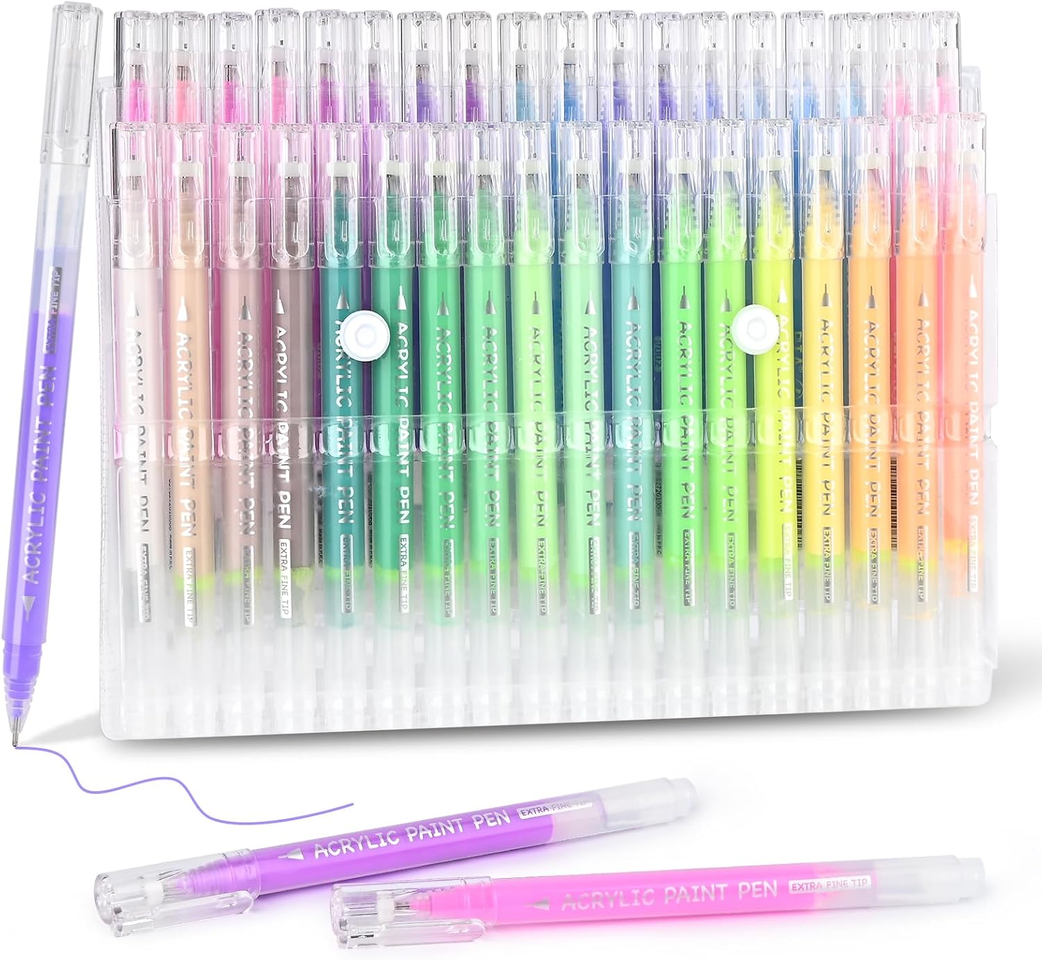 BAYTORY 36 Pcs Multicolor Acrylic Gel Pens, 0.7 mm Fine Point Assorted Colors Acrylic Paint Pens, Writing Gel Pen for Coloring, Note Taking, Journaling No Bleeding