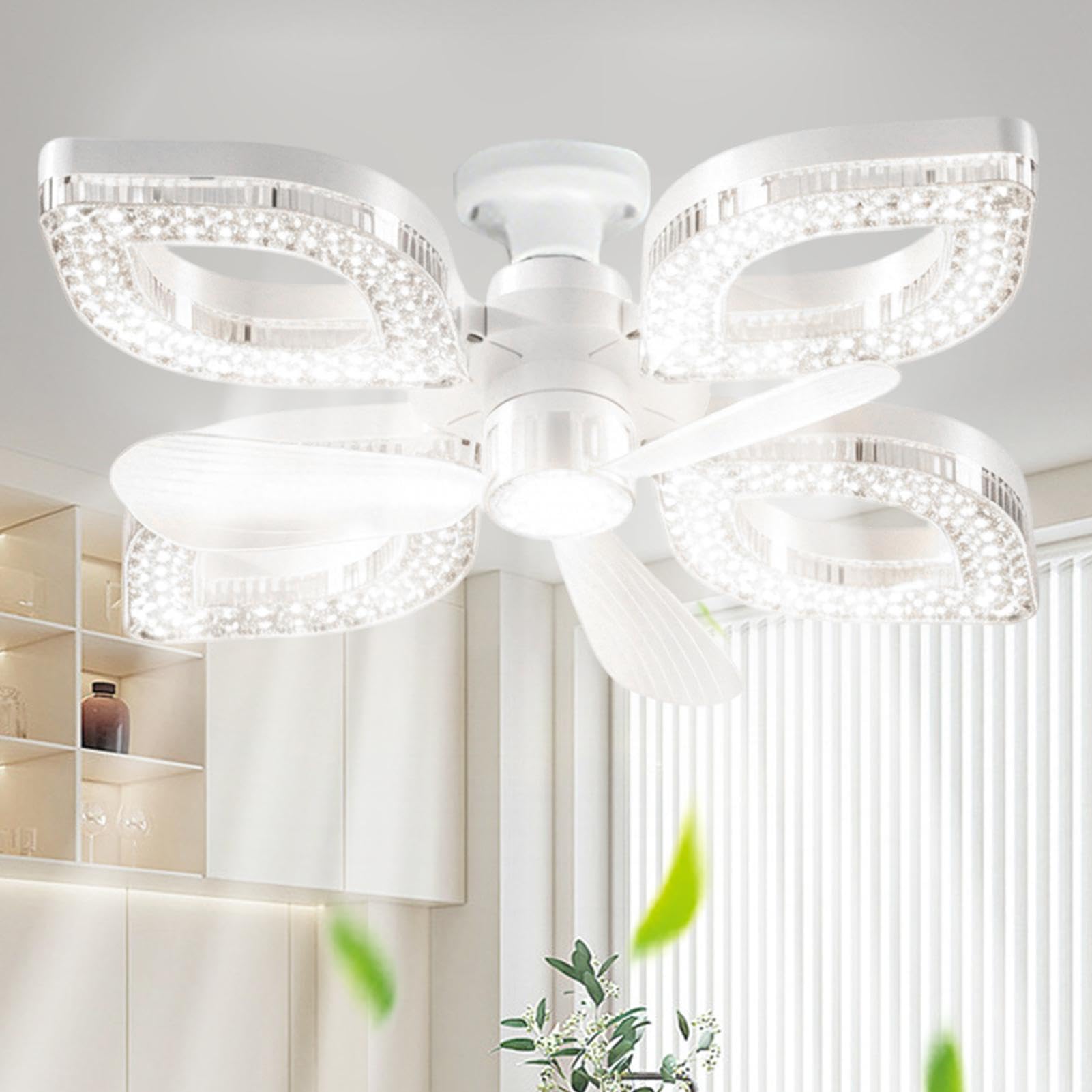 Ventilatori da Soffitto con 3 Velocità, Dimmerabile 3000K-6500K, Timer