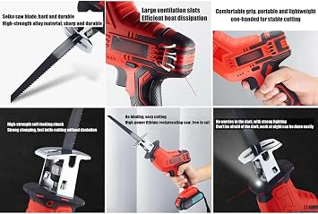 Electric Reciprocating Bone Saw Portable Electric Bone Saw Handheld Butcher Bone Saw with Saw Blades Commercial Reciprocating Meat Cutter for Cutting Frozen Meat Bones Bacon Pork