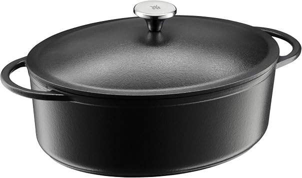 WMF Covered Roasting Pan, Cast Iron, Black, 56 x 27.5 x 56 cm