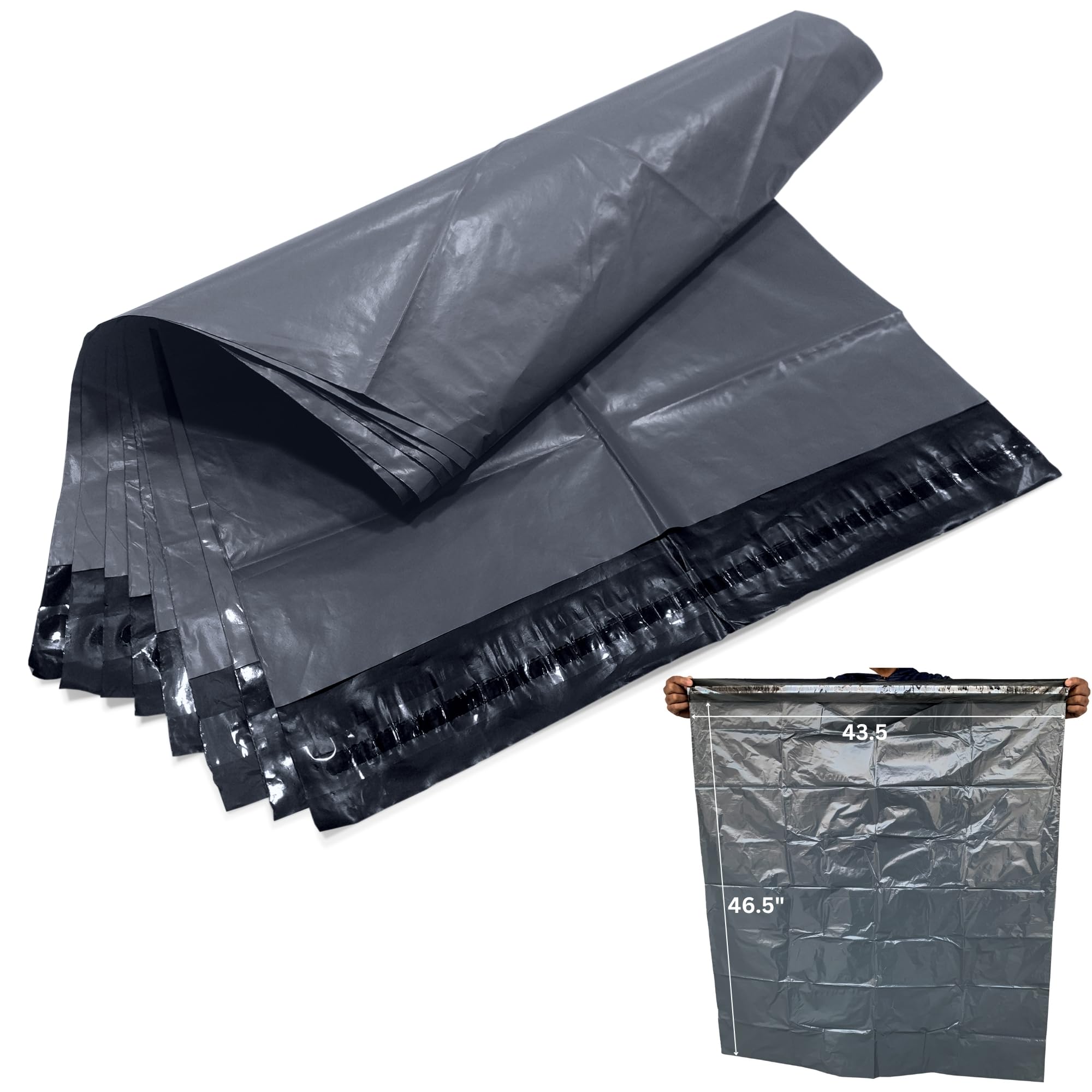 JeeJaan® 20 Extra Large Grey Mailing Bags 43" x 46" (192 x 1168mm) Large Self-Seal Postage Bags Big Plastic Envelopes 100% Recyclable Eco-Friendly Strong Parcel Postal Packaging Bags