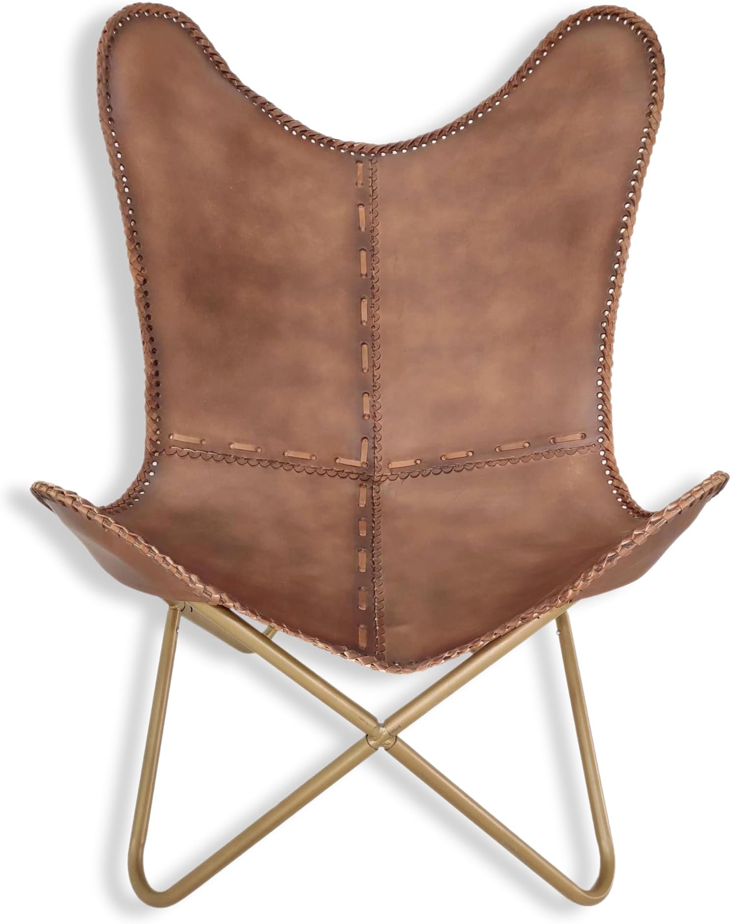 Premium Outdoor Chair- Lounge Chair- Genuine Leather Relaxing Chair Brown Leather Chair Beach Chair - Home/Office Chair Vintage Style Chair Arm Rest Chair. TC1-12