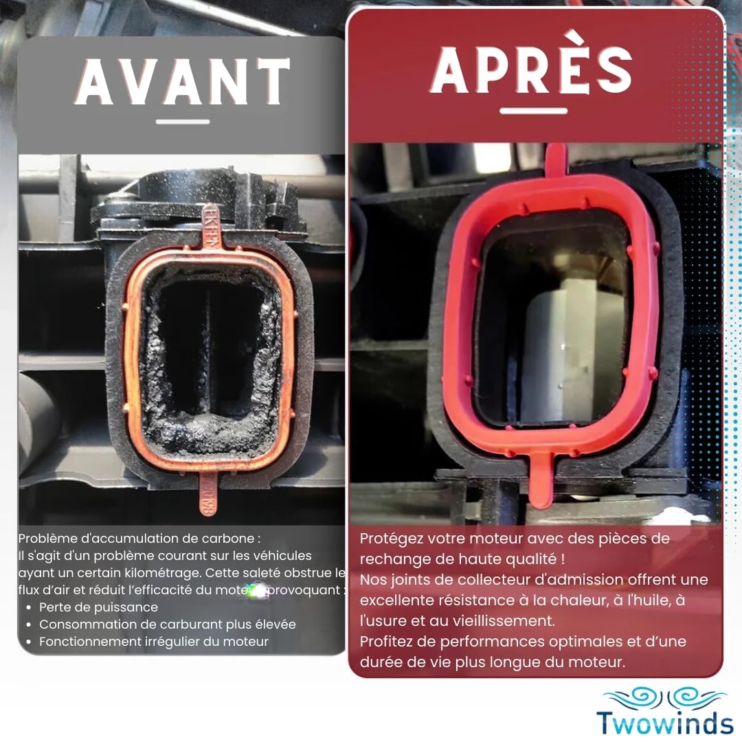 Twowinds - Bouchon Collecteur Admission (32mm) Compatible avec BMW E39 E46 E60 E63 E64 E82 E88 E90 E92 E93 X3 X5 E87 X6 - Supprimer Clapet Admission - Suppression Volet Papillon (6 clapet + 20 joints)