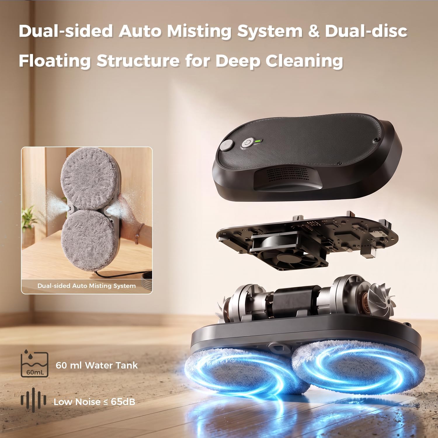 KKI Window Cleaning Robot,Dual Spray,for High-Rise Windows Inside Outside