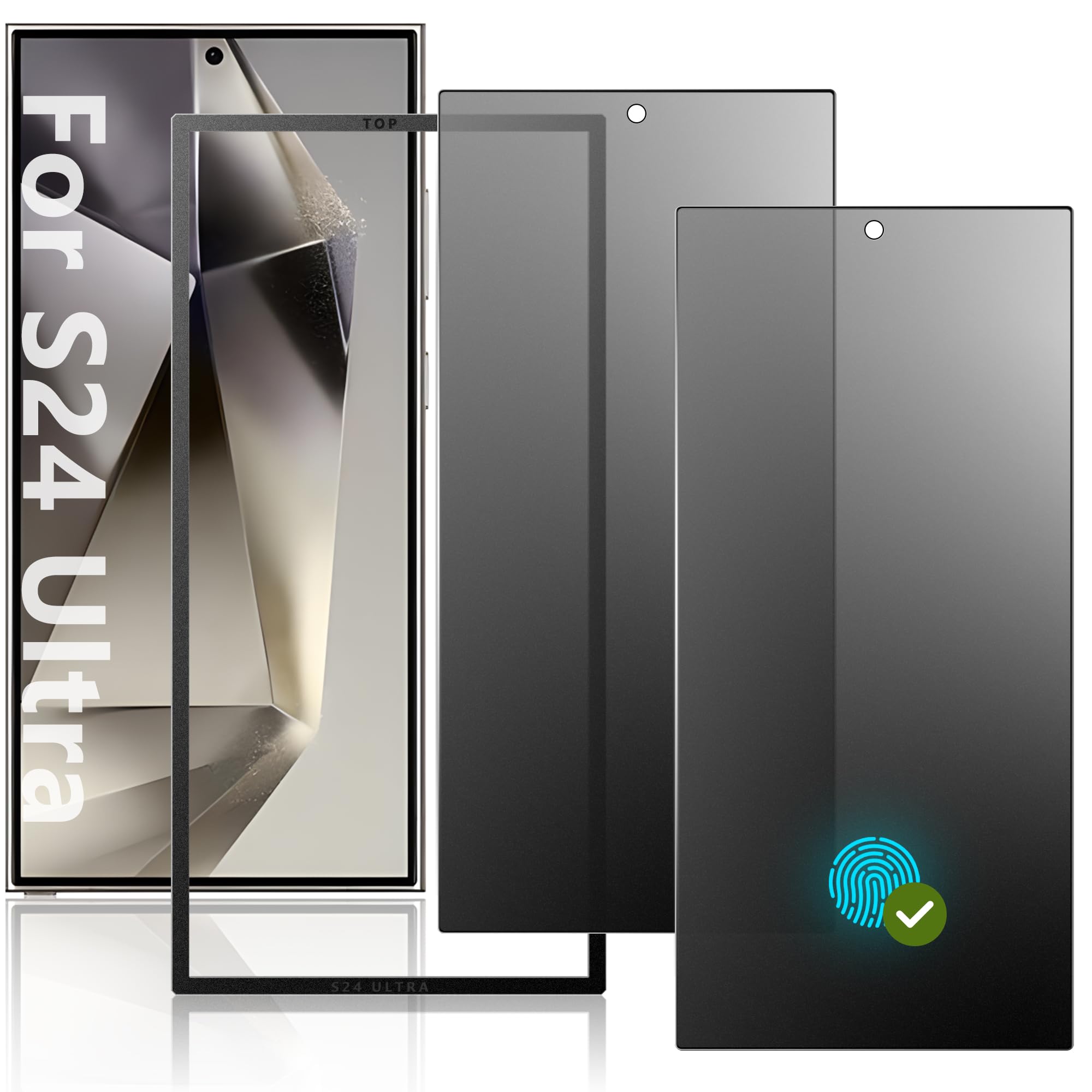Photo 1 of SHANG PIN JIA 2-Pack Matte Privacy Screen Protector for Samsung Galaxy S25Ultra | Anti-Glare Tempered Glass | Fingerprint Compatible | Anti-Scratch & Bubble-Free