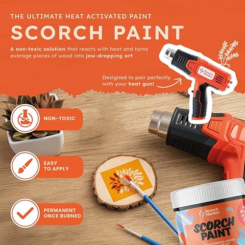 Miniatura 5 de Scorch Marker SCORCH PAINT - Pintura para quemar madera para manualidades, plantillas, proyectos de bricolaje y pirografía, a base de agua, segura,