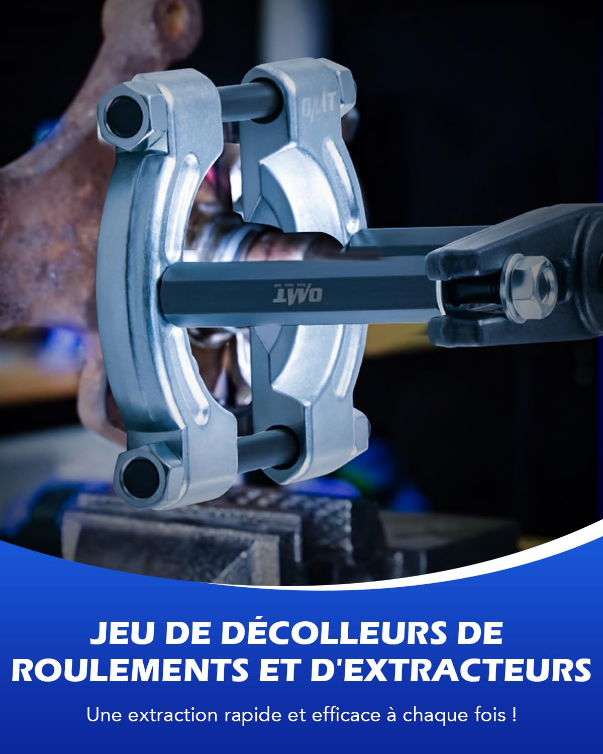 Orion Motor Tech Arrache Roulement 5 Tonnes, Kit Extracteur de Roulement avec Séparateur de 2" et 3", Coffret Arrache Moyeu Professionnel pour Arbres d'Essieu, Poulies et Volants, Acier Cr-V