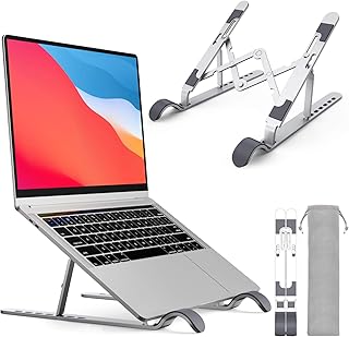 ノートパソコン スタンド PCスタンド改良 折りたたみ式タブレットスタンド人間工学設計 7段高さ・角度調整可能 姿勢改善 アルミ合金 pc スタンド 軽量PC/MacBook/ラップトップ/iPad/Notebooksなどに対応