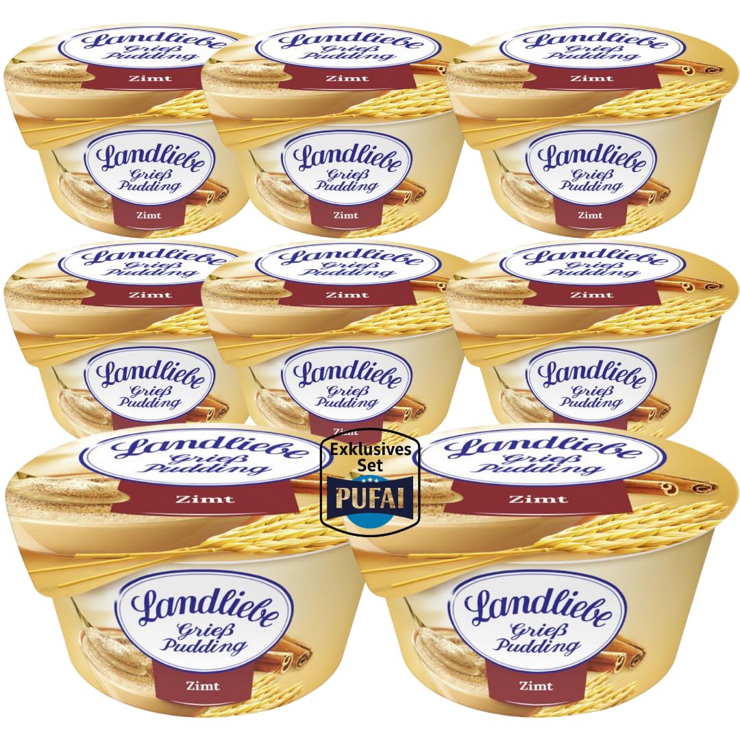 PUFAI Bundle – Landliebe Grießpudding Zimt 150 g, 8er Pack | Cremige Konsistenz & Feines Zimtaroma