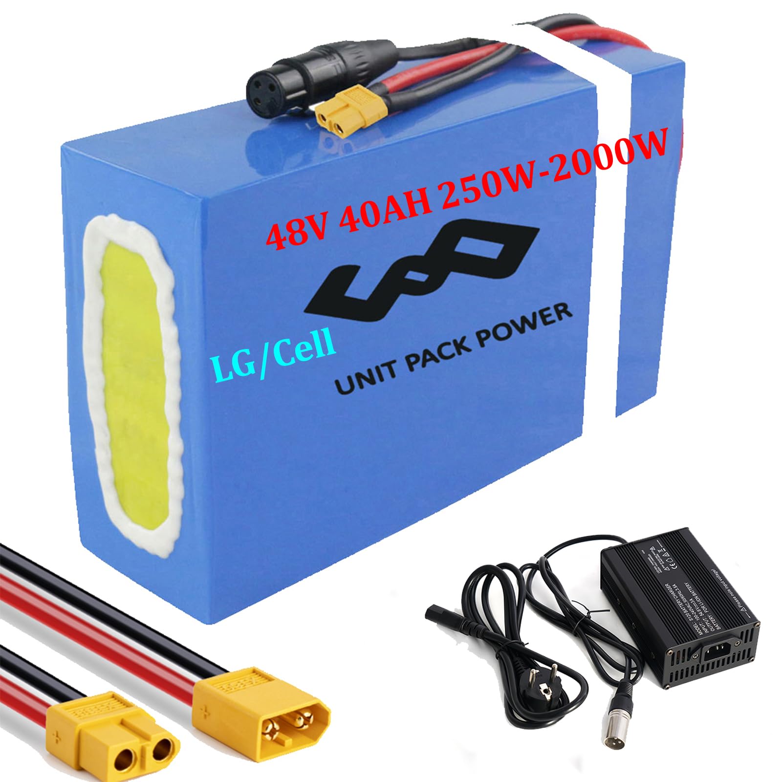 48V 40Ah Batterie 2000W - Batterie de vélo électrique pour 1500W 2000W E- Scooter/Ebike - litio Batterie 48Volt