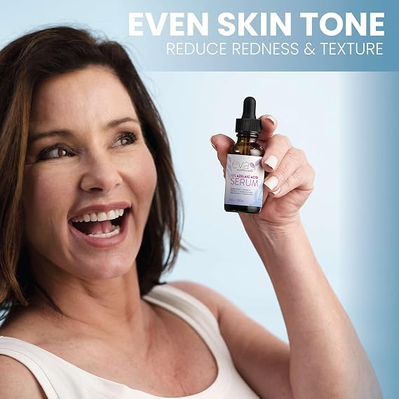 Eva Naturals Azelaic Acid Skincare Serum for Face Facial Treatment with Niacinamide & Hyaluronic Acid Formula for Redness Soothing, Acne Breakouts, Uneven Skin Texture, Fragrance Free (1 Fl Oz)