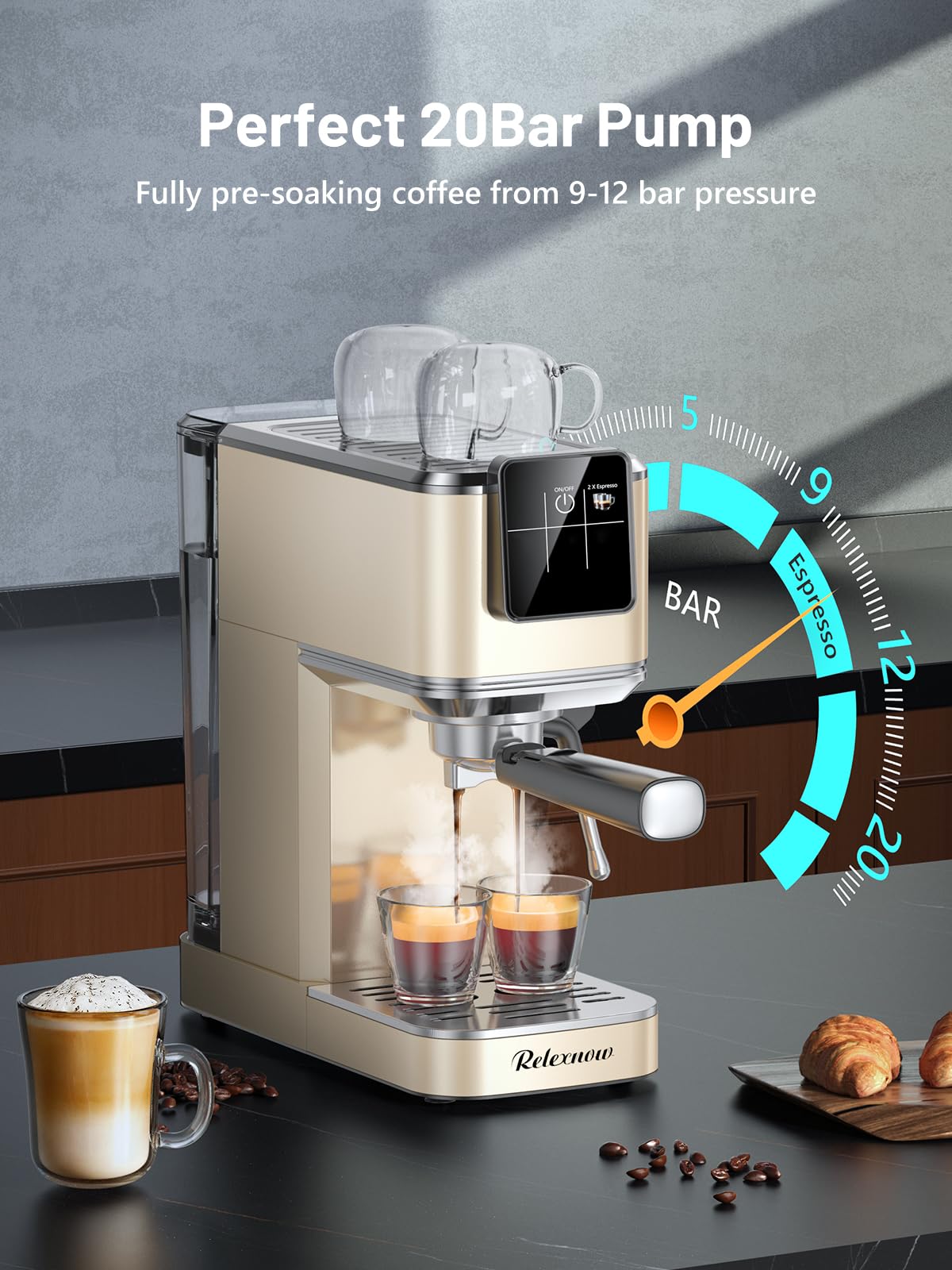 RELEXNOW Espresso Machine - Make Cappuccinos & Lattes -2 RELEXNOW Espresso Machine - Make Cappuccinos & Lattes -2