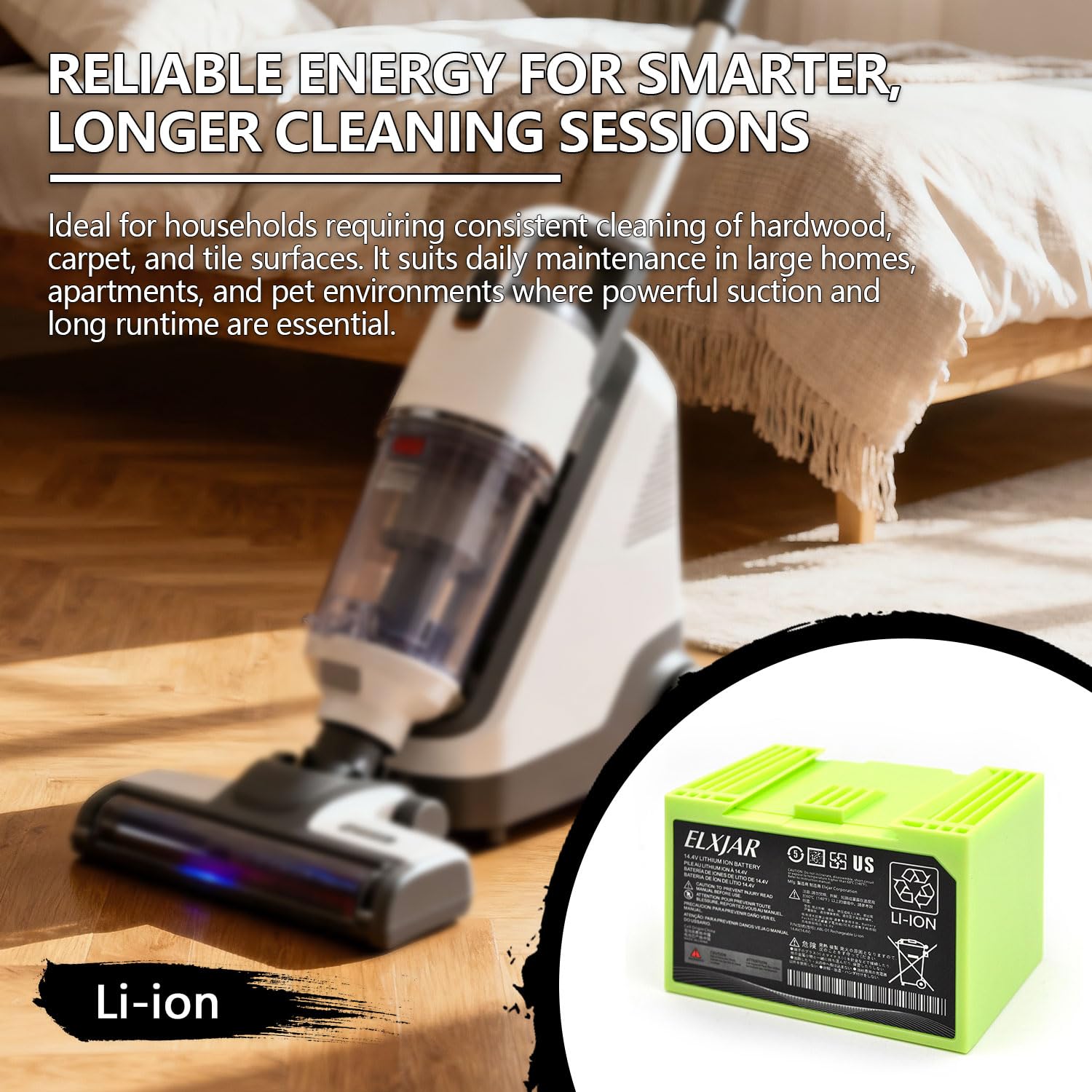 Amazon.com: hflexgrad (2-Pack) 14.4V Li-ion Battery Replacement