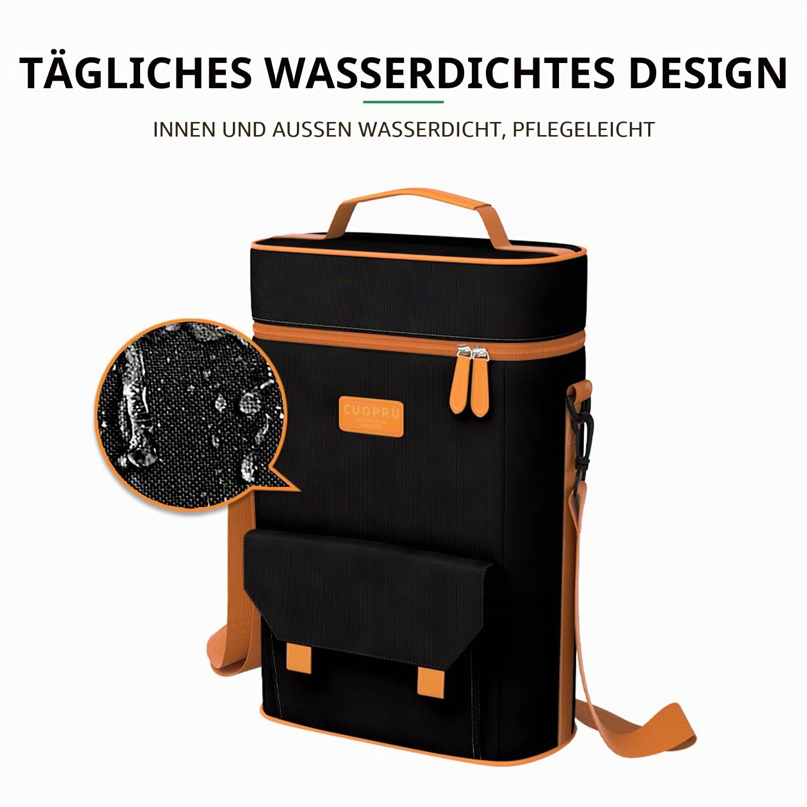 Premium Matero for Yerba Mate Kit - Doppellagig, wasserdicht, 2 Weinflaschentaschen, tragbare Tragetasche für Reisen, Picknick, Strand, Camping