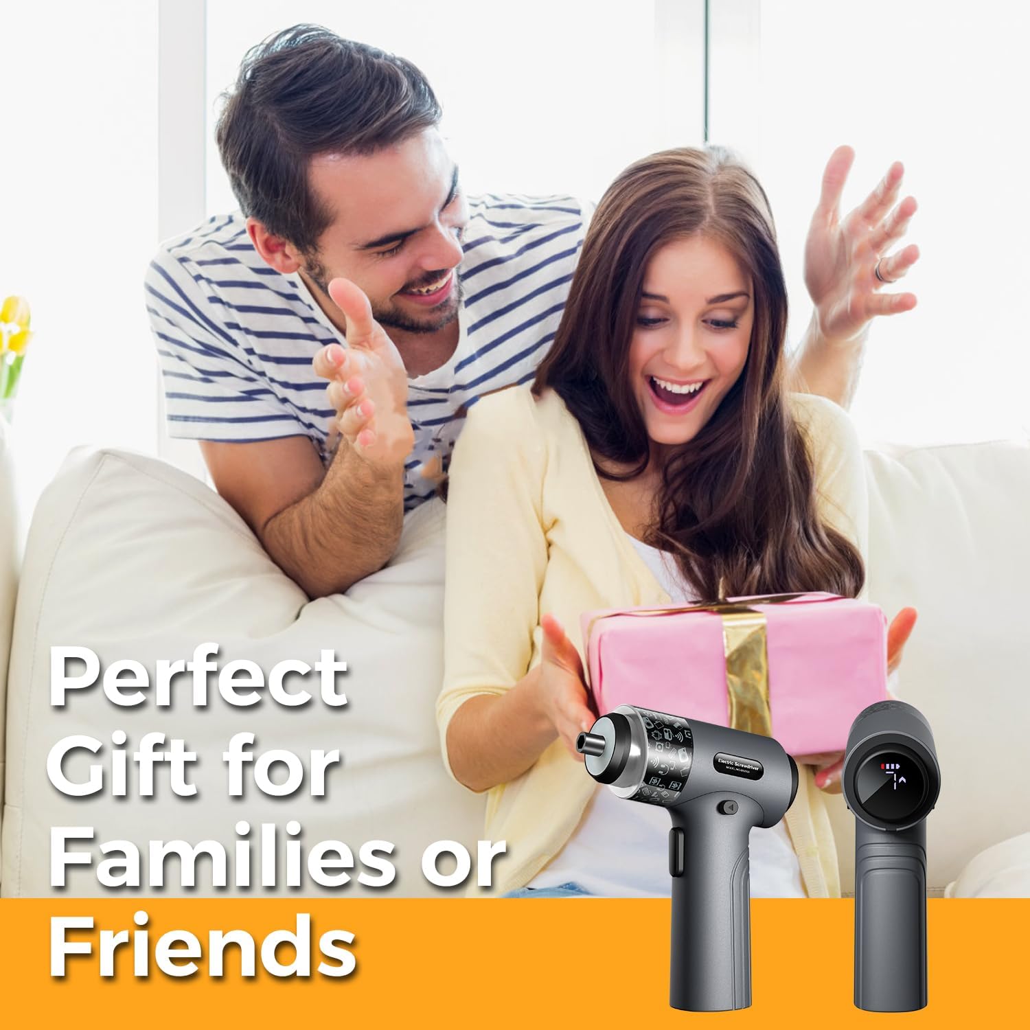 Cordless Electric Screwdriver, 3.7V Power Rechargeable Repair Tool Set with 32 Bits, Digital Display，6+1 Torque Setting，2500 mAh Battery, Gift for Electronic Computer Repairing