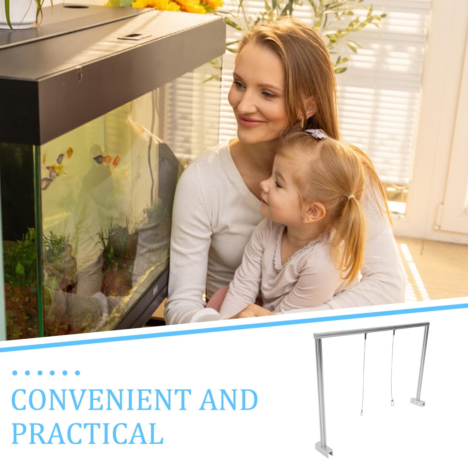 FRCOLOR Aquarium Hängehalterung aus Aluminiumlegierung Verstellbares Lichtgestell für Aquarienlampen Stabile Halterung für Süßwasser Aquarium Becken 1 Satz