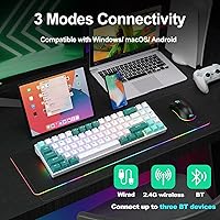 Vista 4 de RK ROYAL KLUDGE 70% Mechanical Keyboard - RK71 Wireless Gaming Keyboard with Hot-Swappable Red Switches, Double-Shot Creamy Keycaps, RGB Backlit