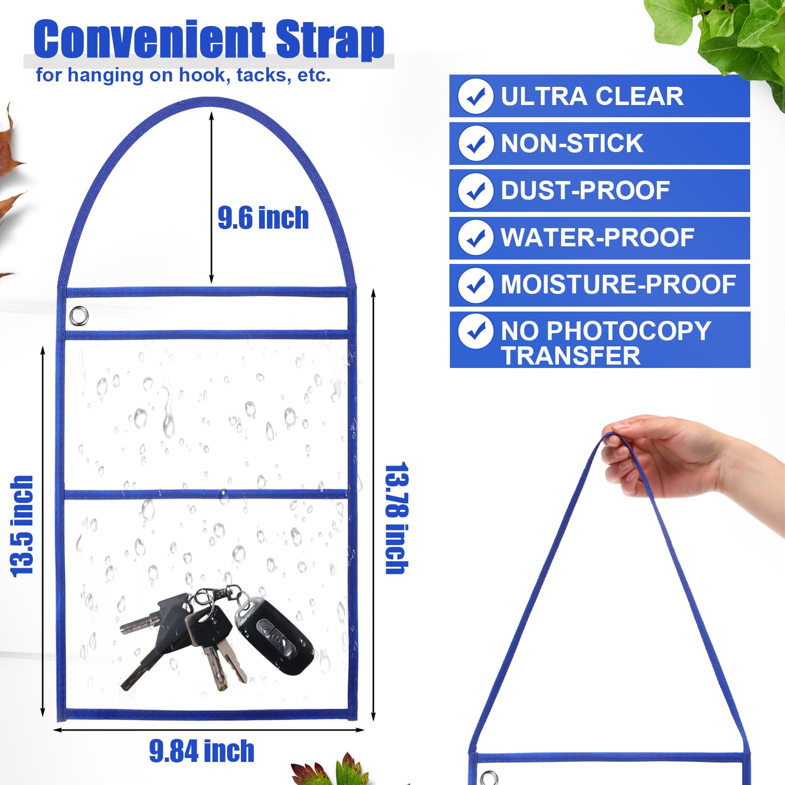 Epakh Paquete de 30 fundas de plástico para pedidos de trabajo, fundas de pedido de reparación de 9 x 12 pulgadas, bolsillos para pedidos de trabajo, soportes para boletos de trabajo, soportes para