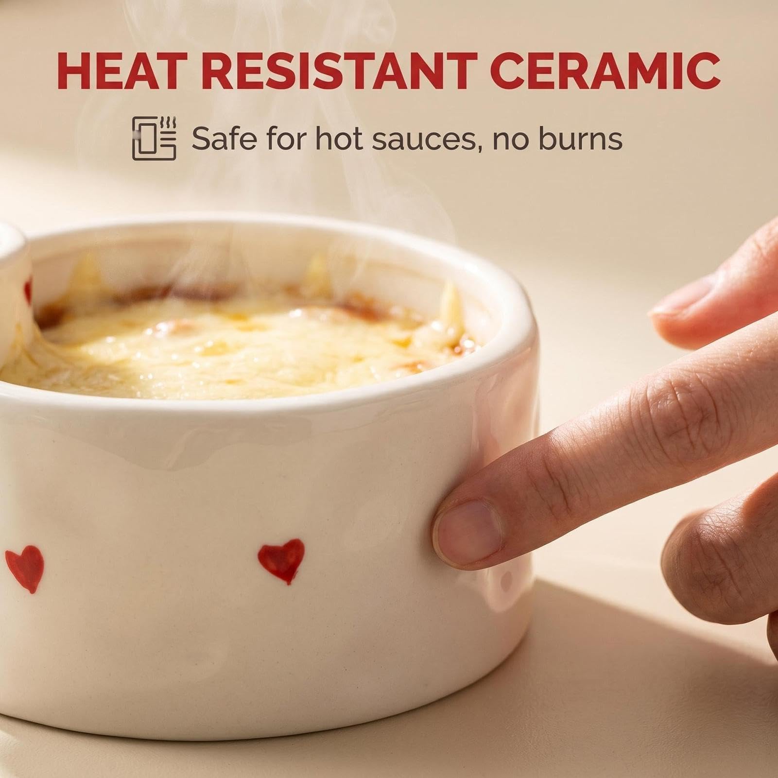 separatore per salsa, doppio scomparto in ceramica, di servizio per patatine, separato per la colazione di , festa, scuola, pranzo, picnic, ufficio, cena,