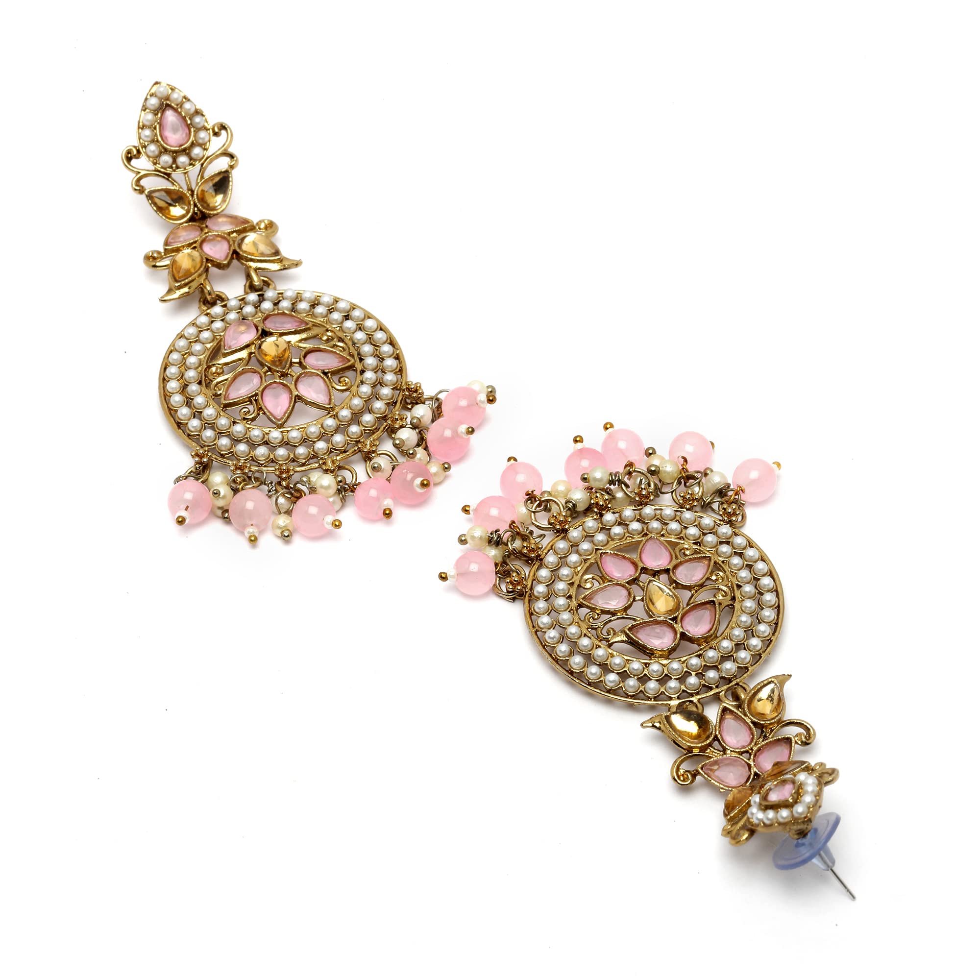 Gold-Plated Kundan Jhumka Earrings