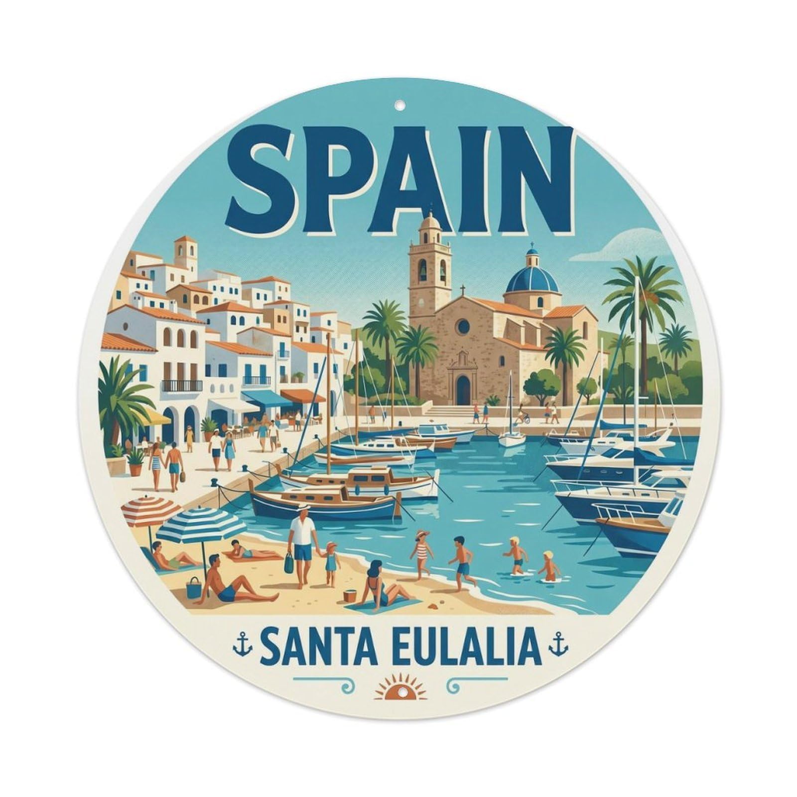 Ibiza Santa Eulalia Spain Landmark Travel Metal Tin Sign