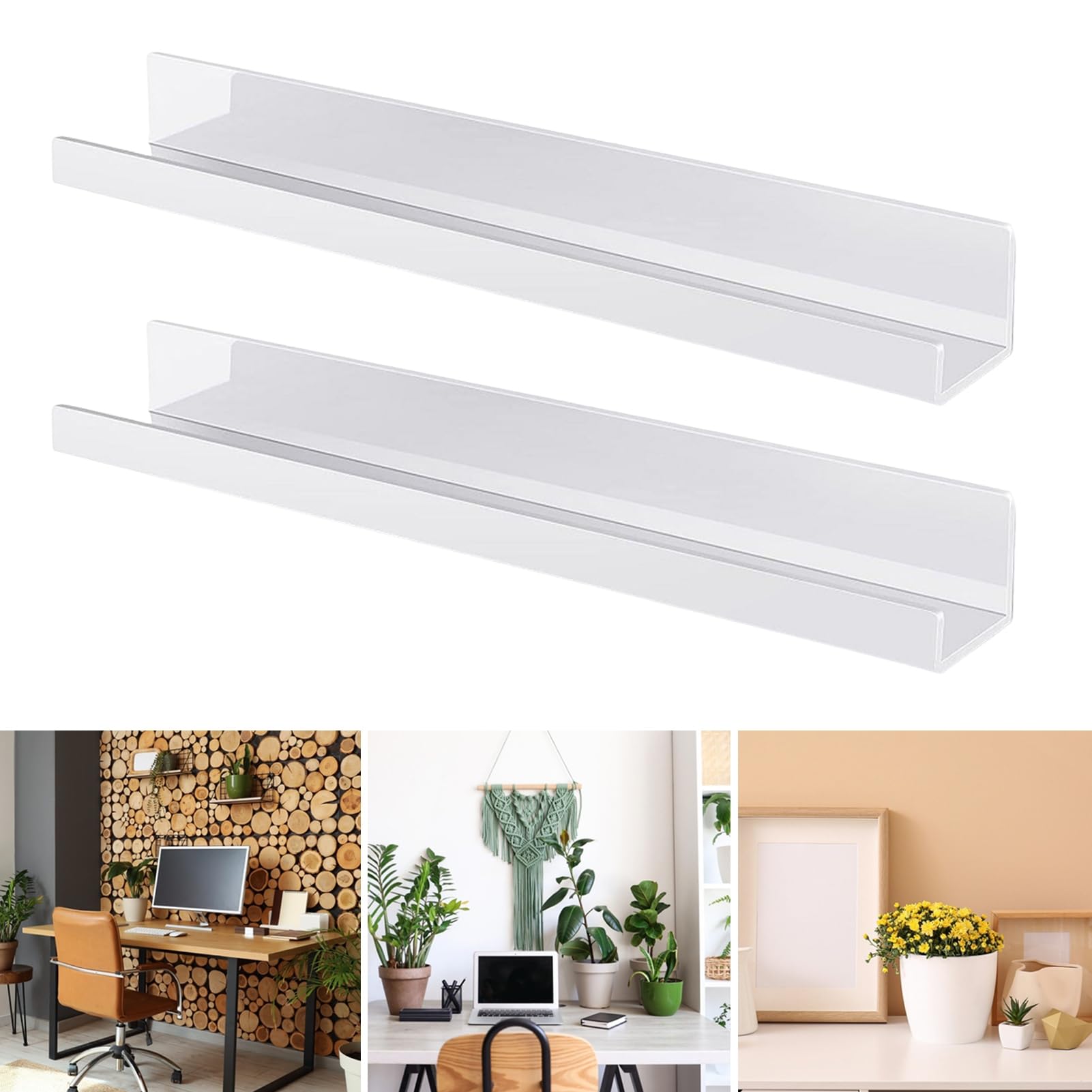 Lot de 2 étagères magnétiques pour tableau blanc, étagère magnétique réutilisable en métal, support d'affichage magnétique pour salles de classe et chambres d'enfants, noir
